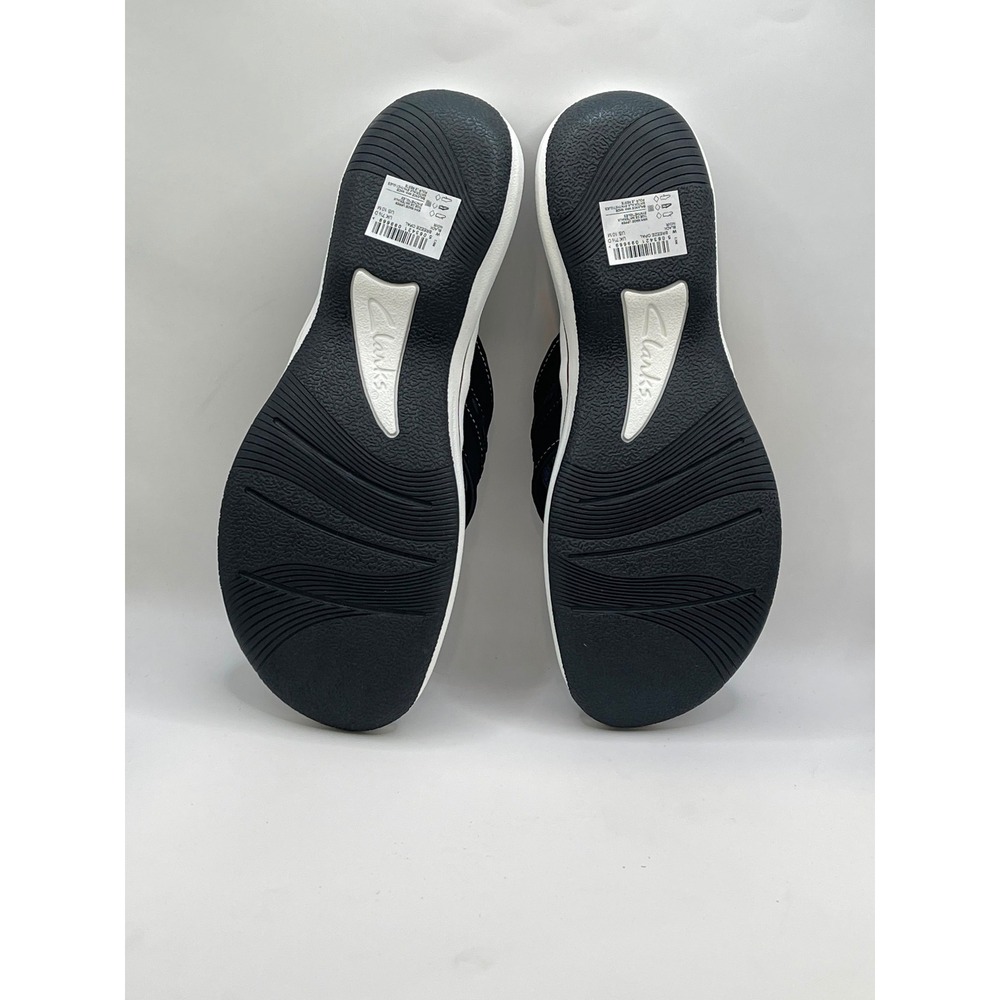 Clarks Cloudsteppers Breeze Opal Black Floral Flip Flop Sandals 10M - Picture 3 of 6